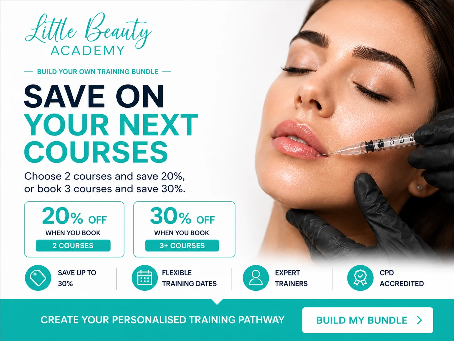 Build your own Little Beauty Academy training bundle. Save 20% when booking two courses or 30% when booking three or more courses.